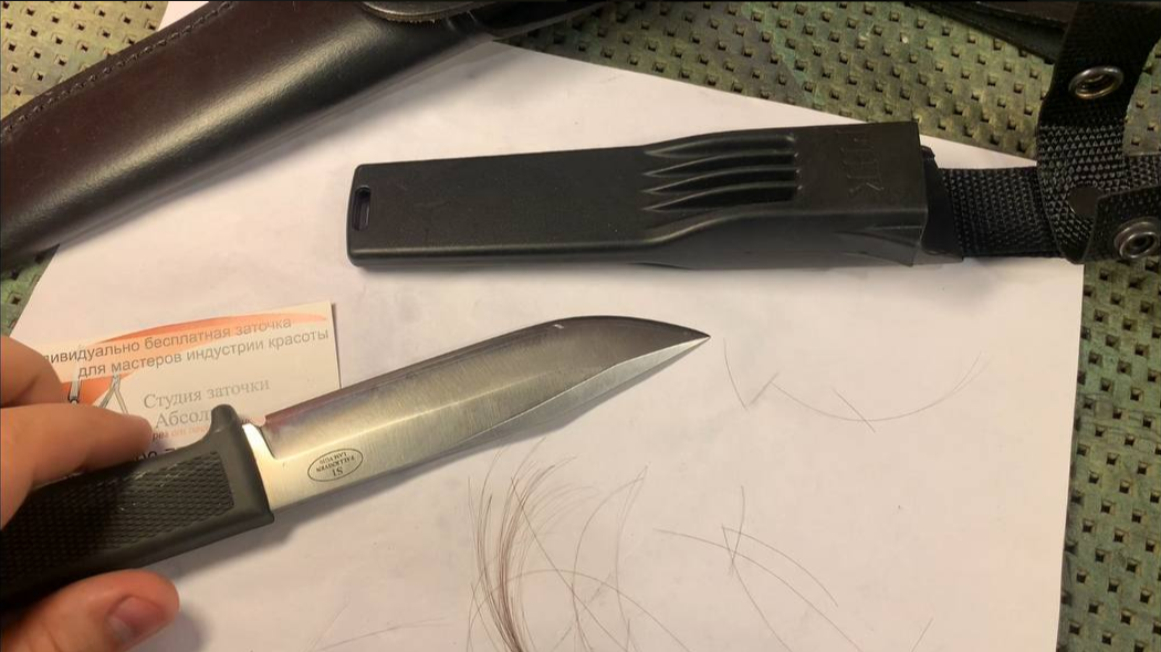 заточка ножа фалкиев ф1 в линзу