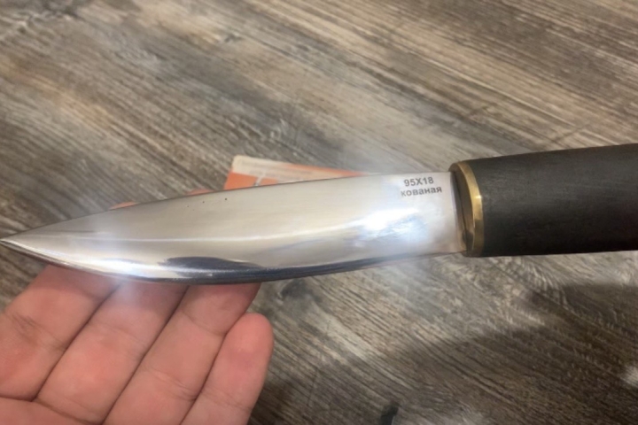двухсторонняя заточка ножа якут в линзу